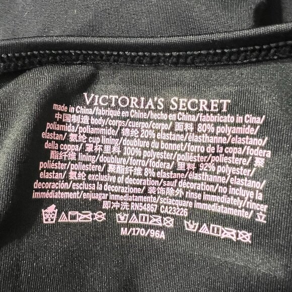 Victoria's Secret Black Push-Up Plunge Underwire One Piece Swimsuit Bodysuit M - Picture 6 of 8